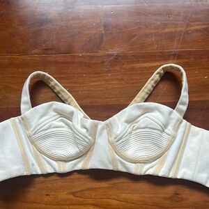Versace Cream Bustier with Structured Design